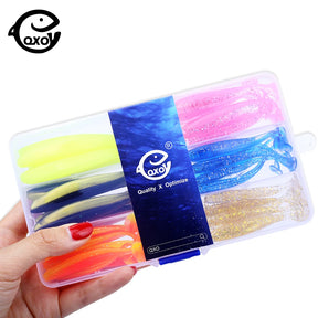 QXO 50Pcs Silicone Soft Lure Kit