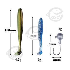 QXO 50Pcs Silicone Soft Lure Kit