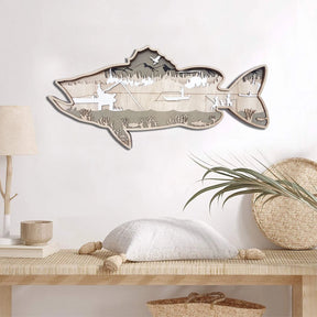 Wooden Bass & Crappie Wall Art